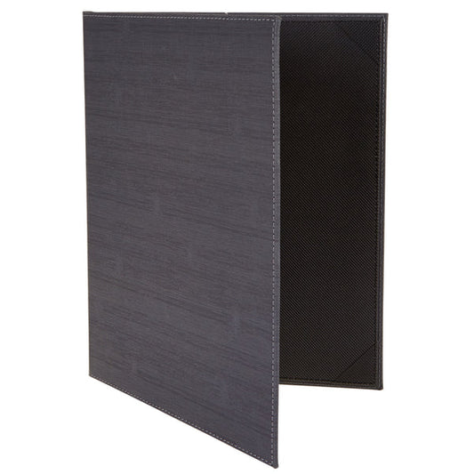WINCO Two-View Menu Cover - Black, 8-1/2" x 14"