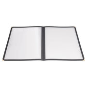 Couvre-menu double panneau à pliage livre Winco - Noir