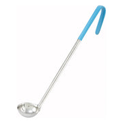 Louche monobloc en acier inoxydable Winco, manches à code couleur