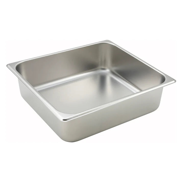 WINCO Straight-Sided Steam Pan, 25 Gauge Stainless Steel