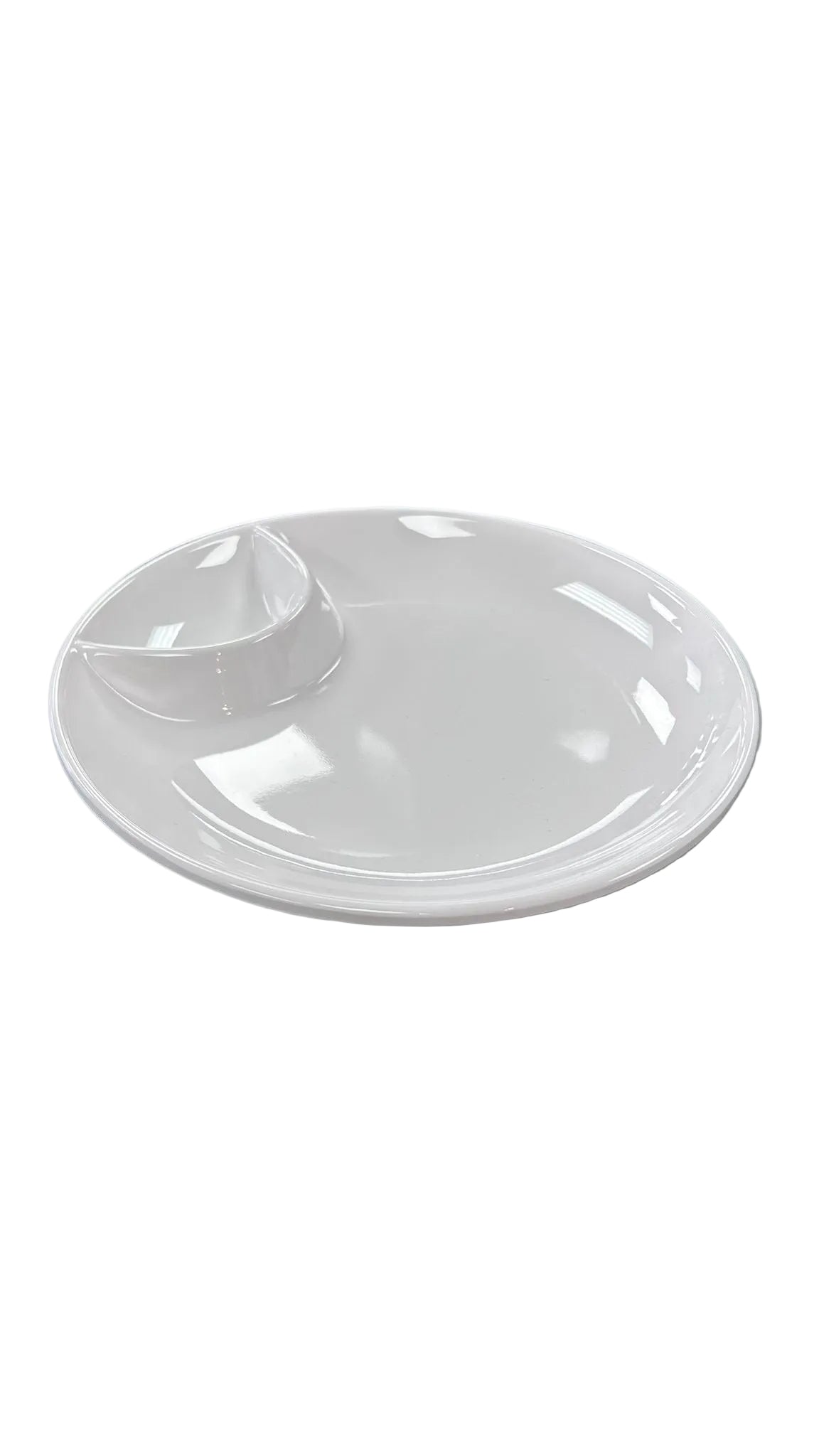 Melamine 8" White Double Lattice Plate