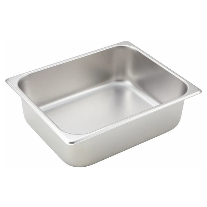 WINCO Straight-Sided Steam Pan, 25 Gauge Stainless Steel