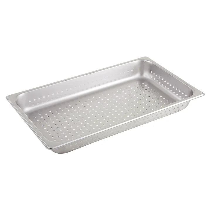 Winco Perforated Steam Pan, 25 Gauge Stainless Steel