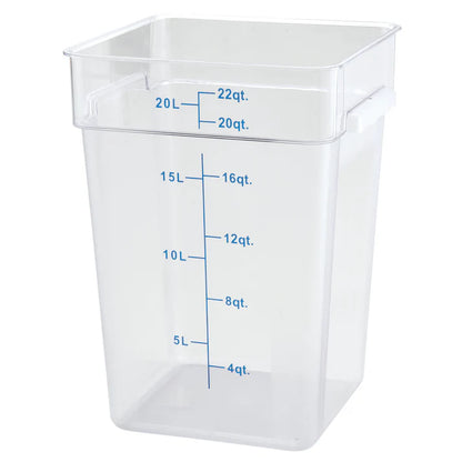 WINCO Square Storage Container, Clear Polycarbonate