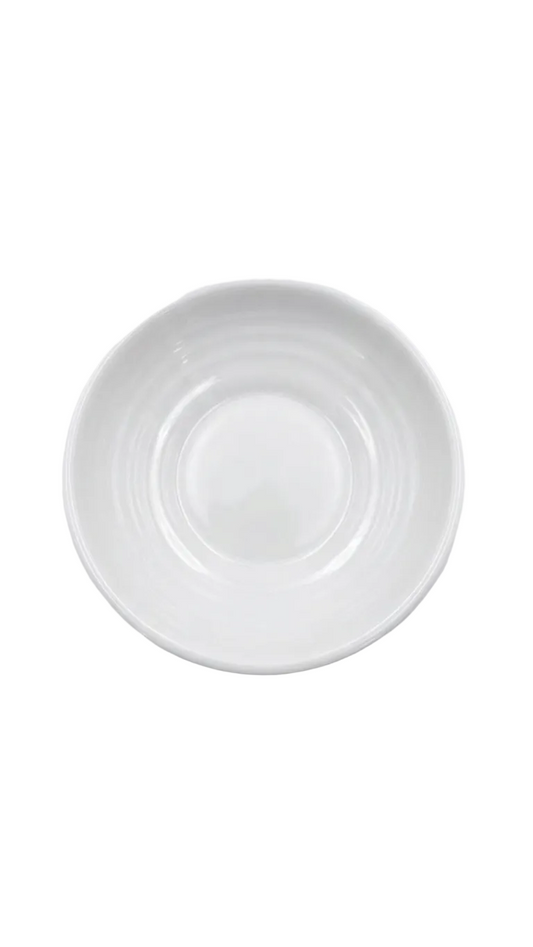 Plat à sauce rond profond en mélamine blanche de 9,4 cm