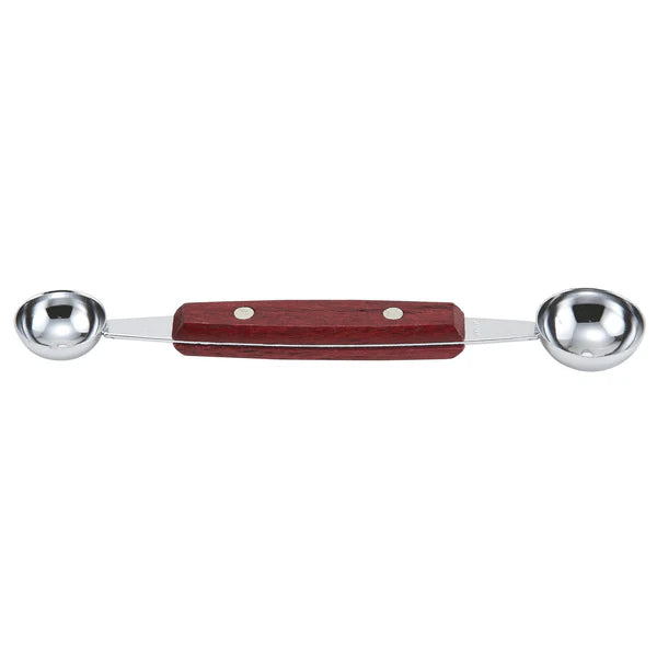 Winco Melon Baller, Wooden Handle, Double-Sided
