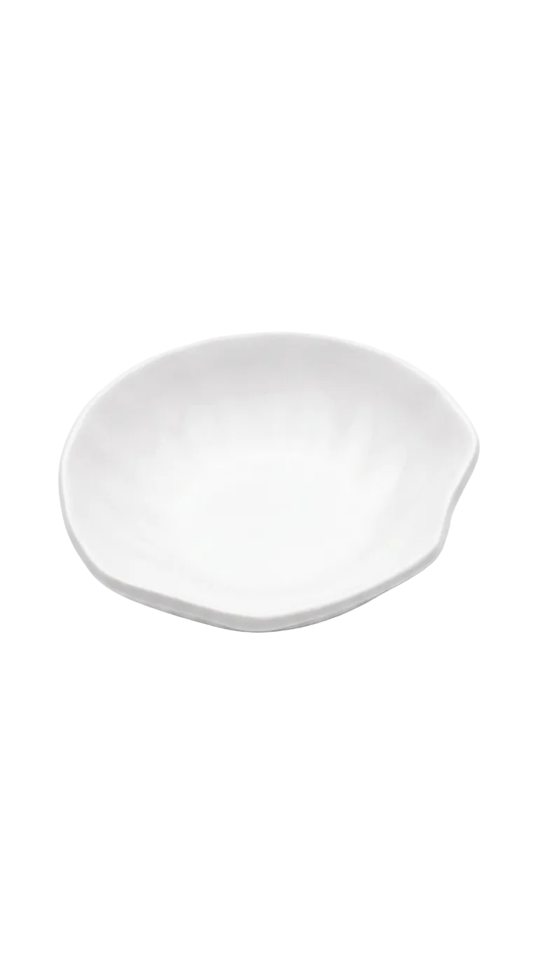 Melamine 4" Shiny White Shell Shape Sauce Dish