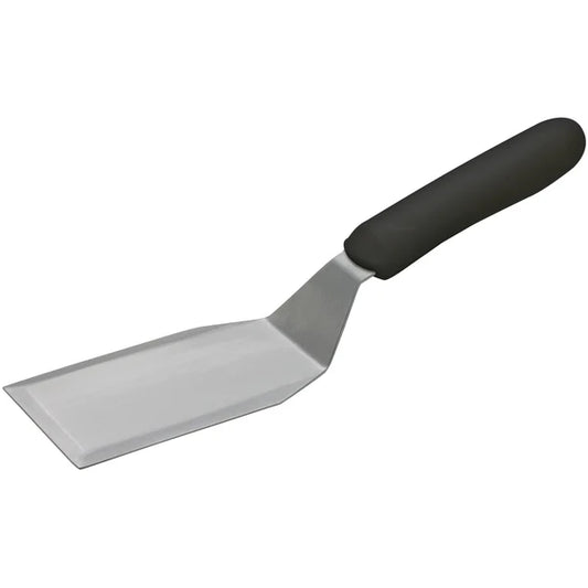 WINCO Hamburger Turner with Offset, Black Polypropylene Handle, 5-1/8” x 2-7/8” Blade