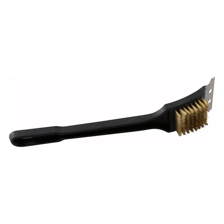 WINCO 12” Oven & Grill/BBQ Brush with Scraper and Brass Bristles
