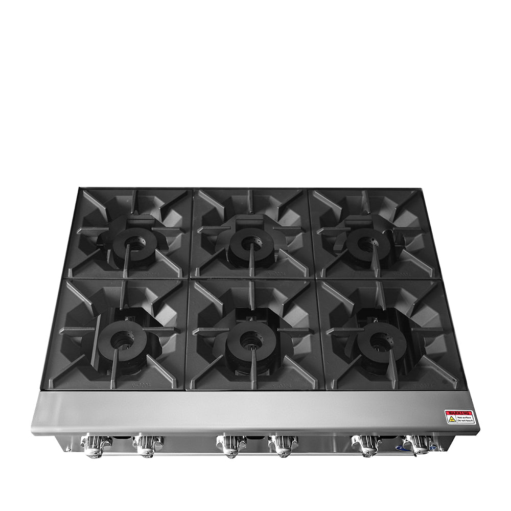 ATOSA COOKRITE 36'' SIX(6) BURNER HOT PLATE W/ TOTAL 192,000 BTU