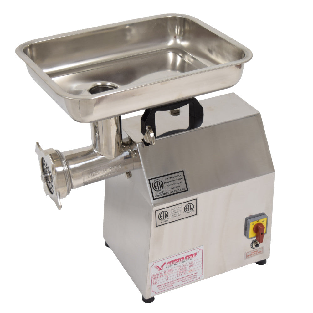 Hachoir à viande électrique en acier inoxydable American Eagle de 1,5 CV