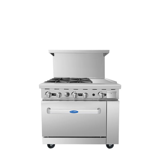 ATOSA 36'' NATURAL GAS RANGE OVEN W/ 12'' GRIDDLE TOP(RIGHT)