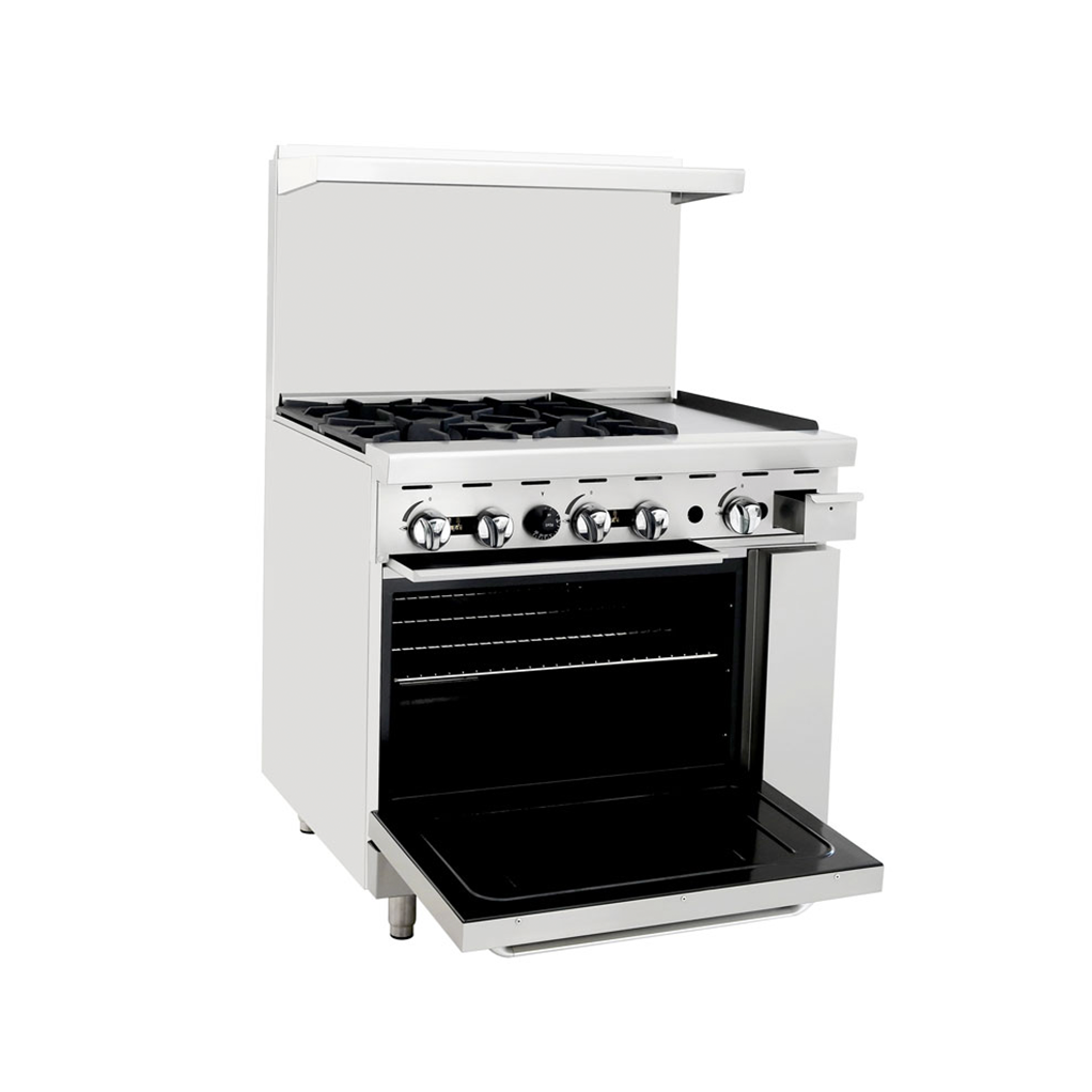 Atosa 36'' Natural Gas Range Oven W/ 12'' Griddle Top(Right)