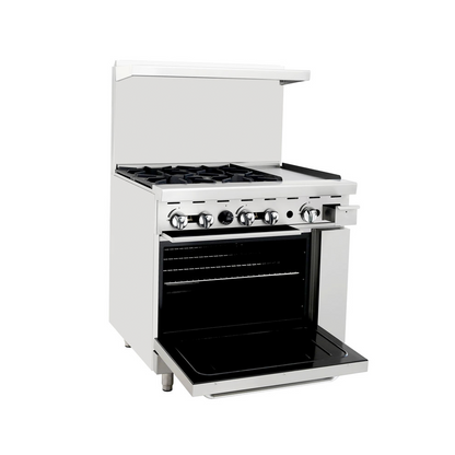 ATOSA 36'' NATURAL GAS RANGE OVEN W/ 12'' GRIDDLE TOP(RIGHT)