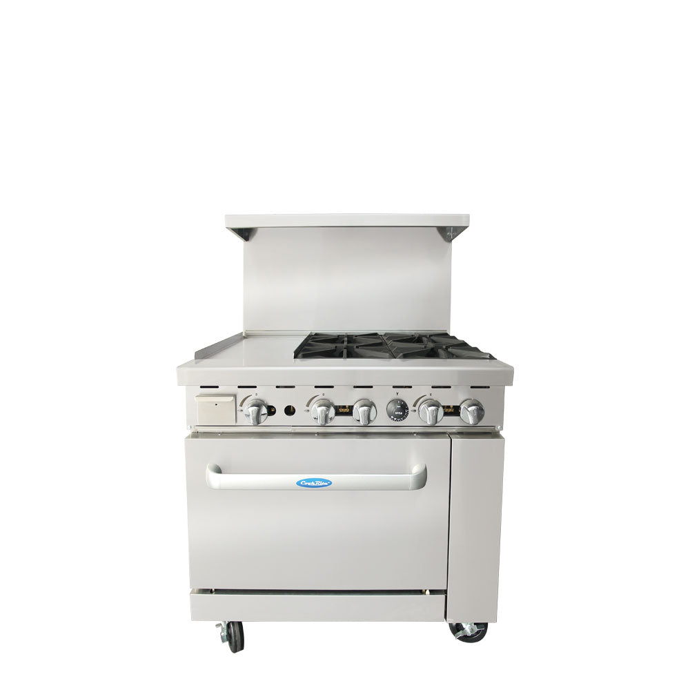 Atosa 36'' Natural Gas Range Oven W/ 12'' Griddle Top(Left)