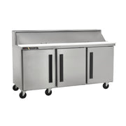 Centerline 72'' Mega Top Prep Table (Doors: Left/Right/Right)