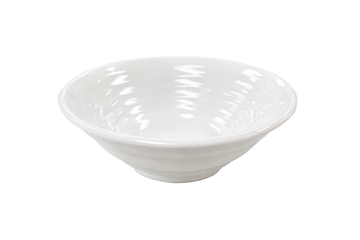 Melamine 7" White Round Whorl Bowl