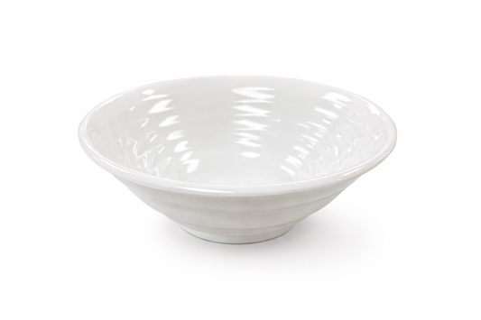 Melamine 7" White Round Whorl Bowl