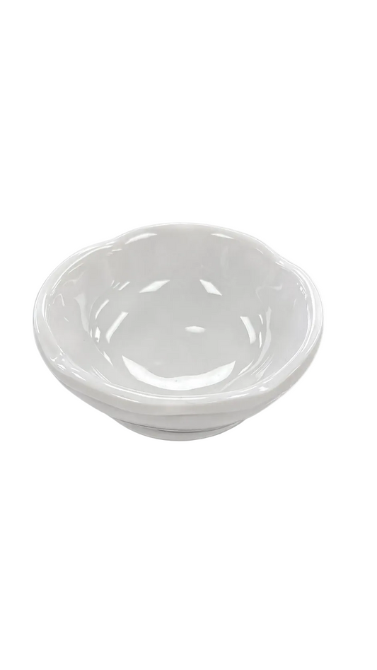 Saucière fleur 3" en mélamine blanche
