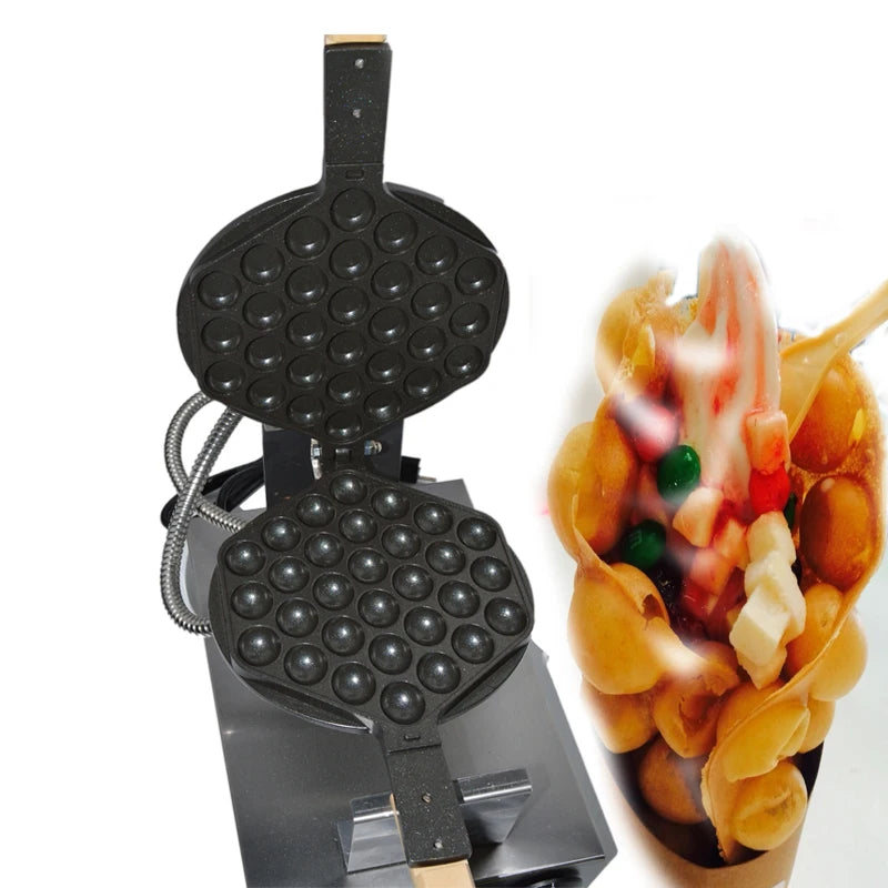 Bubble Waffle Maker, Manual Thermostat, Iron, 110V