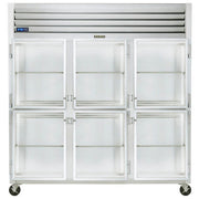 Réfrigérateur vertical Traulsen 76'' à demi-portes (Portes vitrées : Gauche/Droite/Droite)