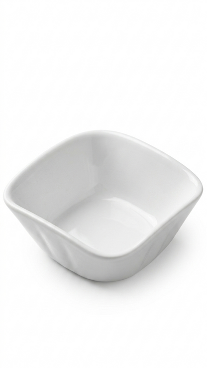Melamine 3.5" X 3.5" White Square Bowl