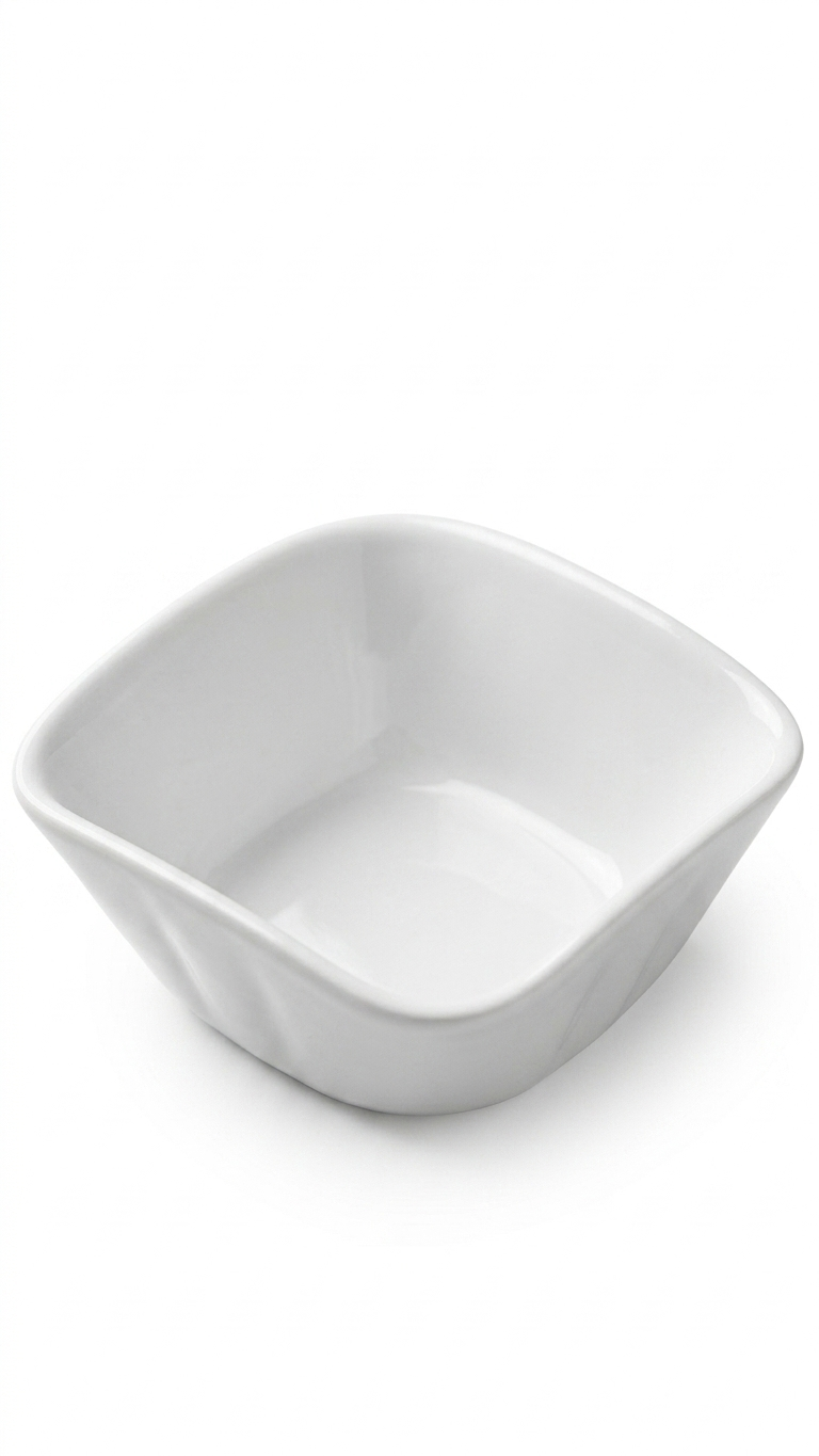 Melamine 3.5" X 3.5" White Square Bowl