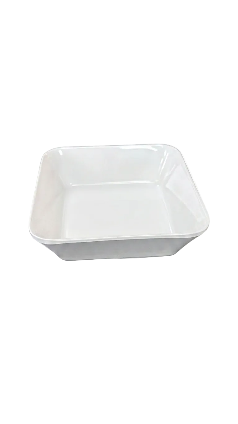 Melamine 3.9" White Square Sauce Bowl