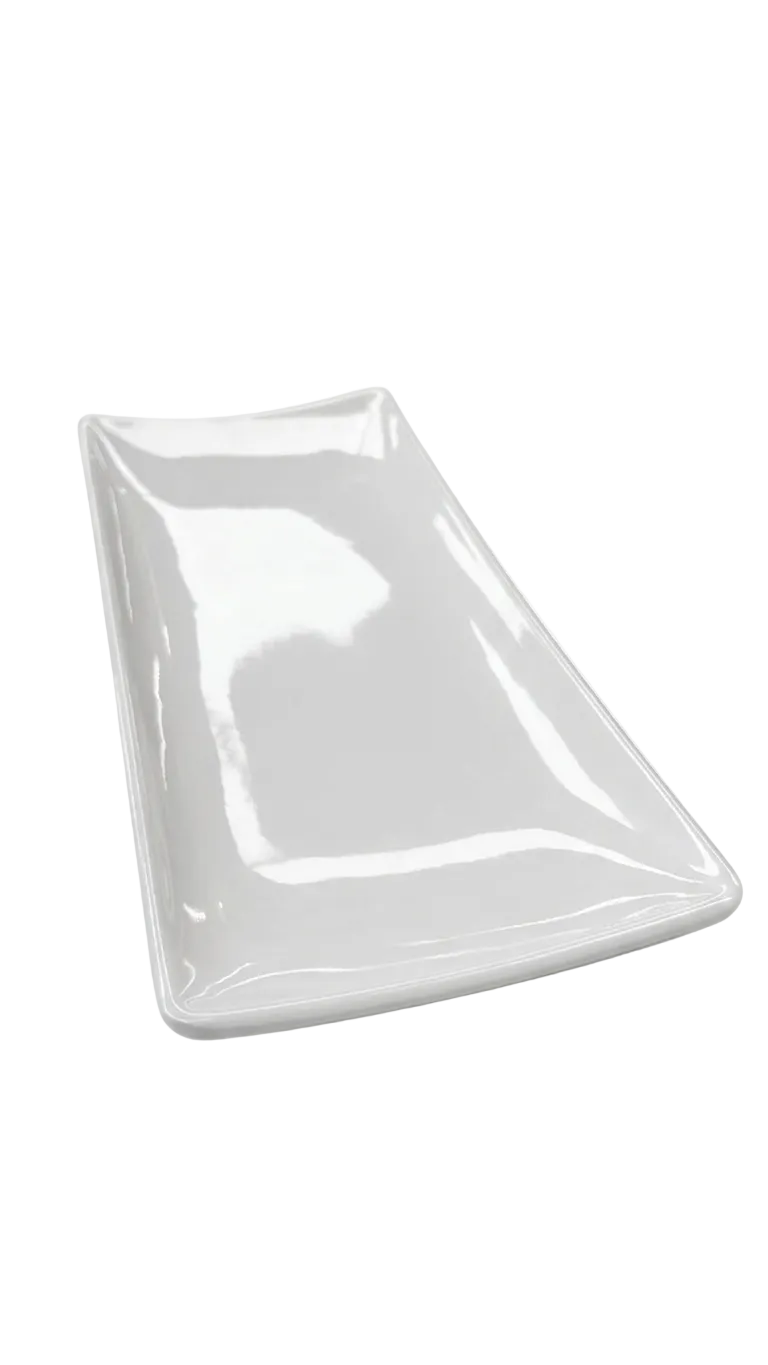 Melamine 12" White Rectangular Plate