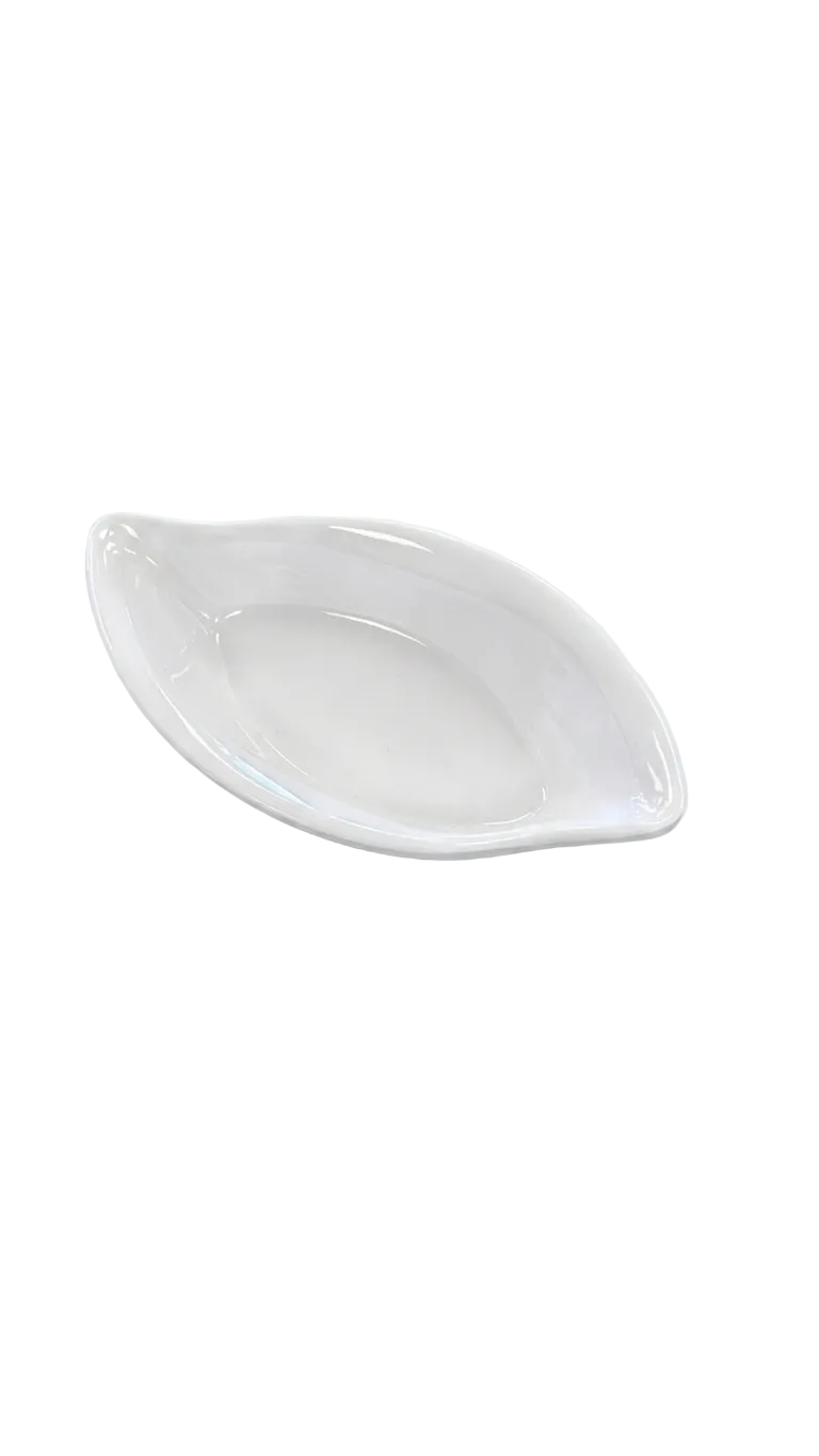 Melamine White Leaf Shape Plate