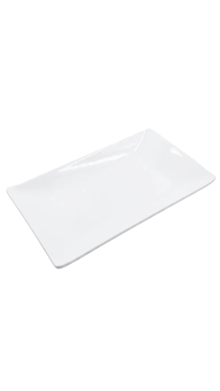 Melamine 11.5" White Rectangular Plate