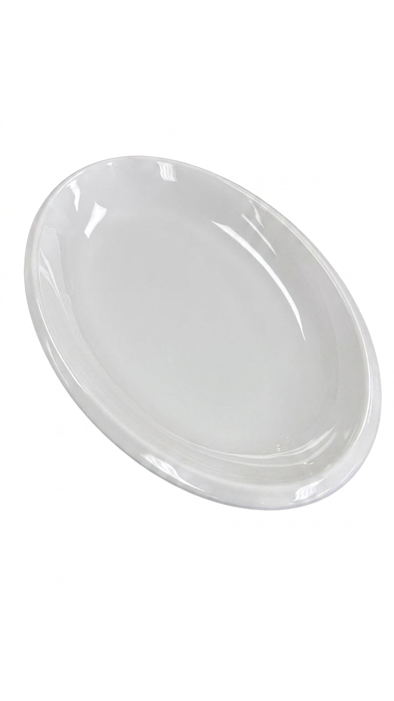 Melamine  18" White Oval Deep Banquet Plate