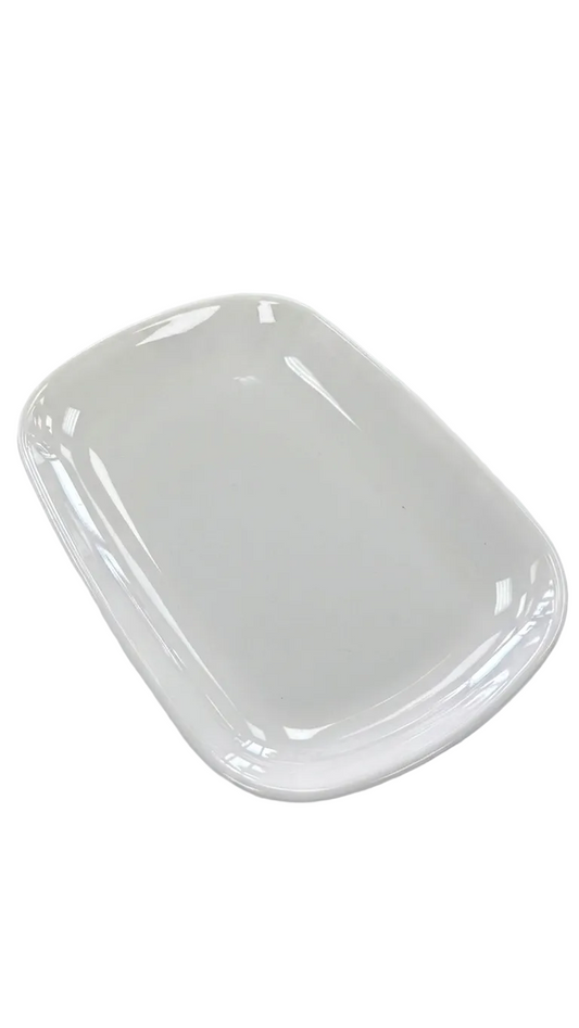 Plateau rectangulaire blanc en mélamine de 30,5 cm