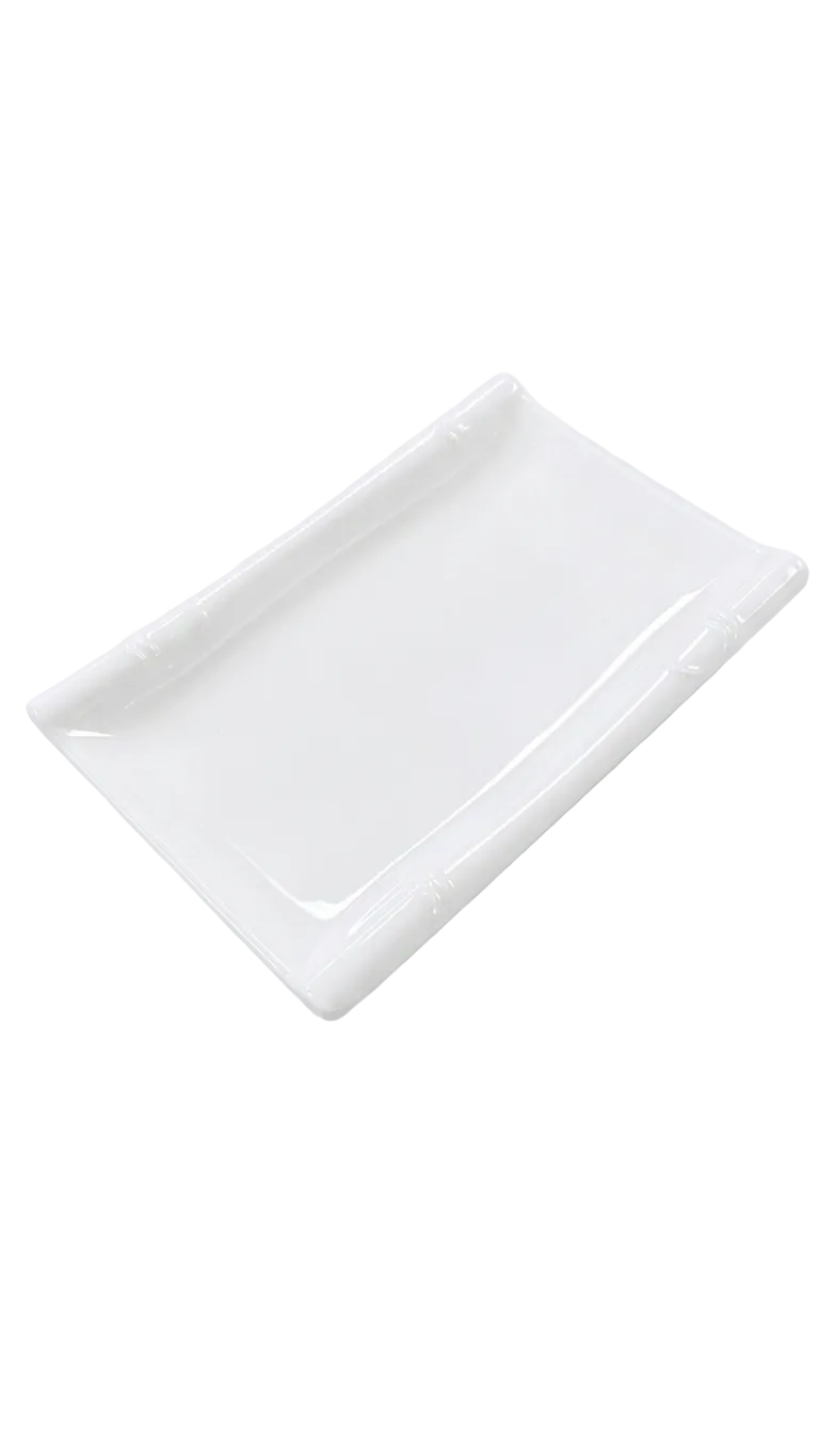 Melamine 6.65" White Rectangular Plate