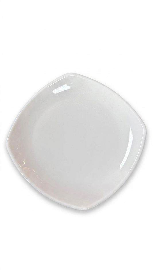 Assiette carrée blanche en mélamine de 19,8 cm