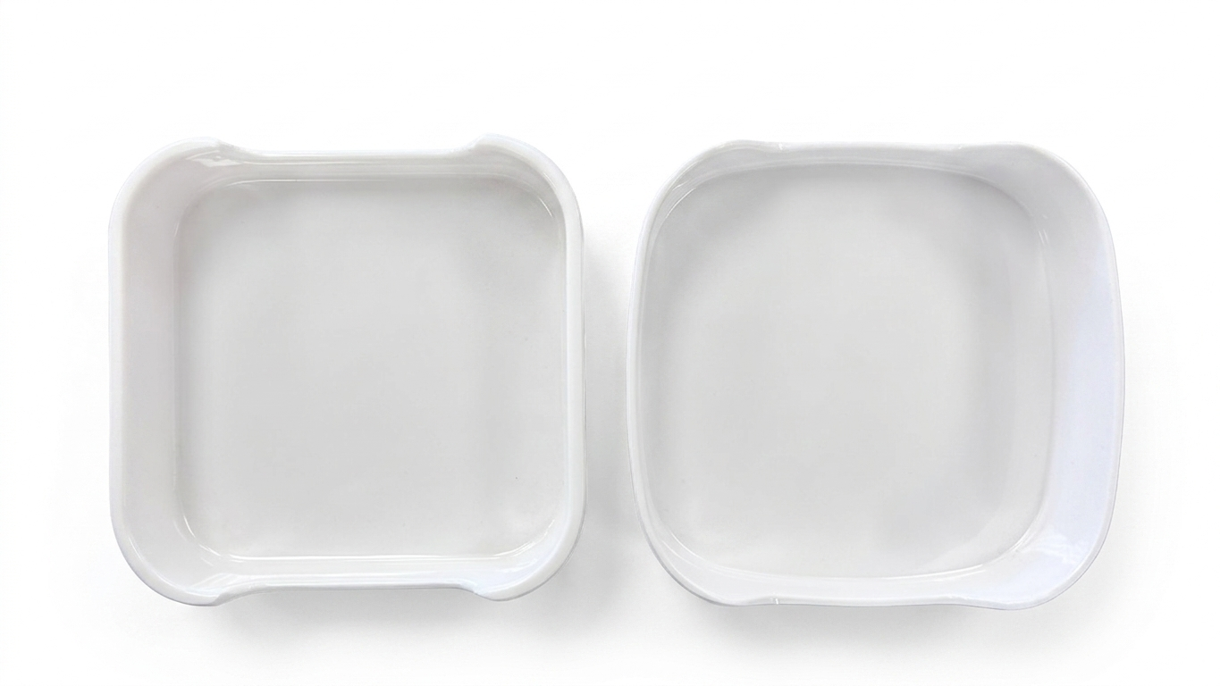 Melamine 7" White/Black Square Dish (Hot Pot Dish)