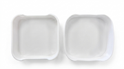 Melamine 5.5" White/Black Square Dish (Hot Pot Dish)