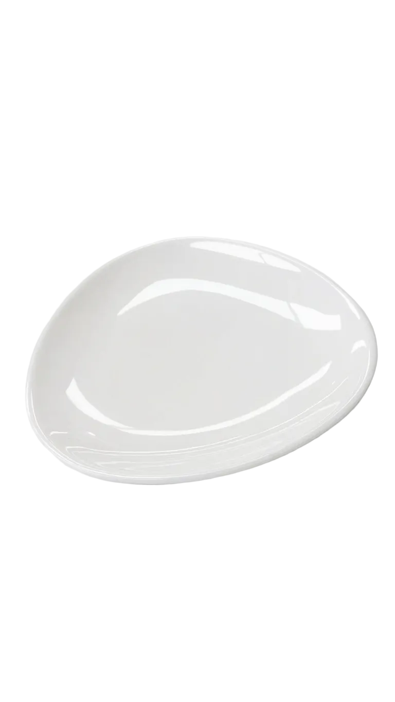 Melamine 7" White Triangular Plate