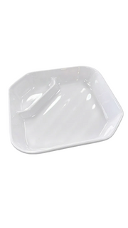 Melamine 7.75" White Square Two-Unit Plate