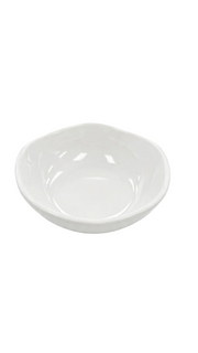 Melamine 3.5" Shiny White Flower Edge Sauce Dish