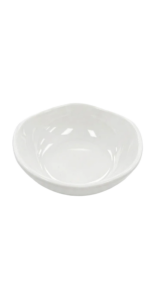 Plat à sauce Melamine 3.5" bord fleur blanc brillant