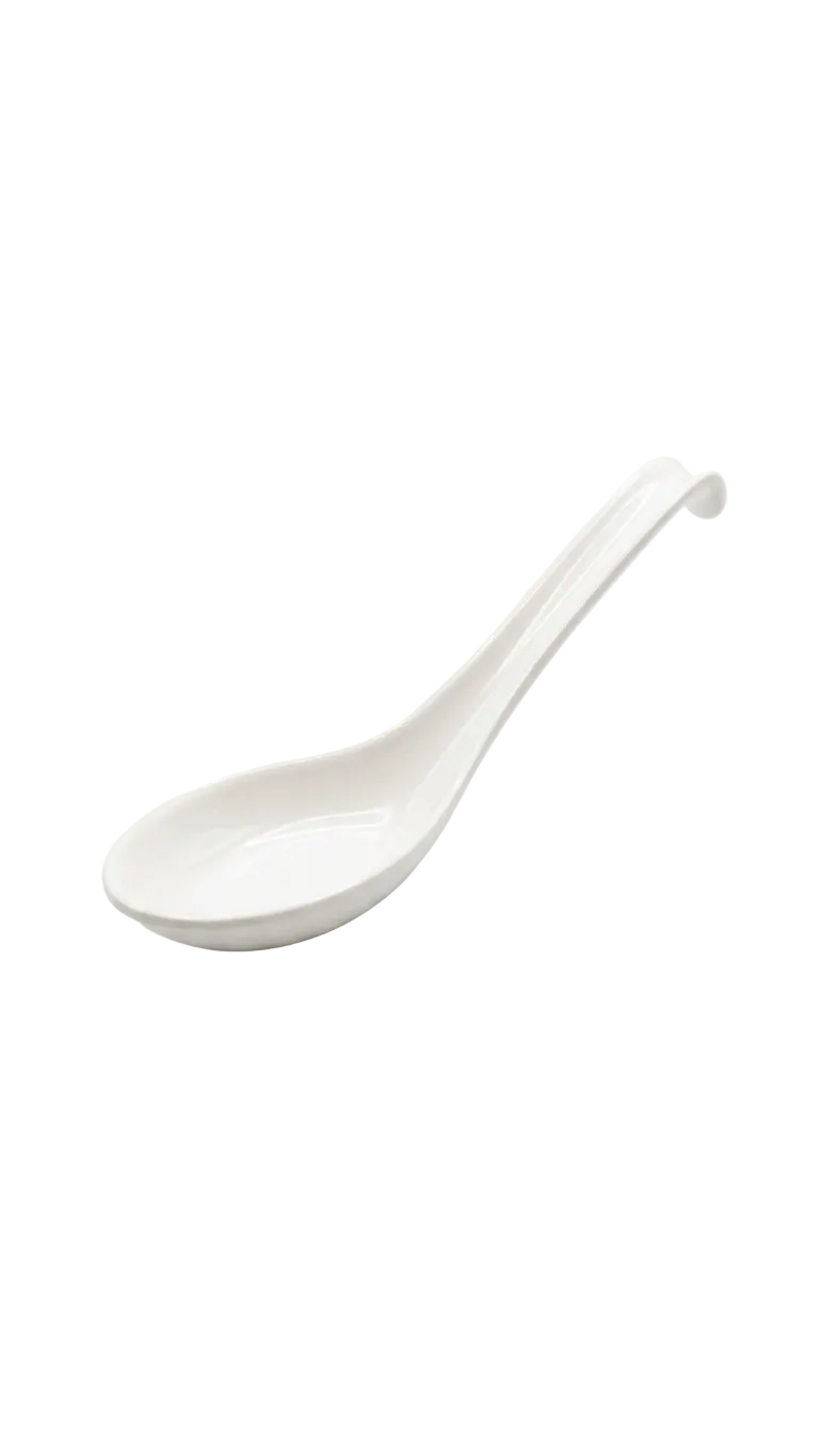 Série de cuillères en mélamine blanche