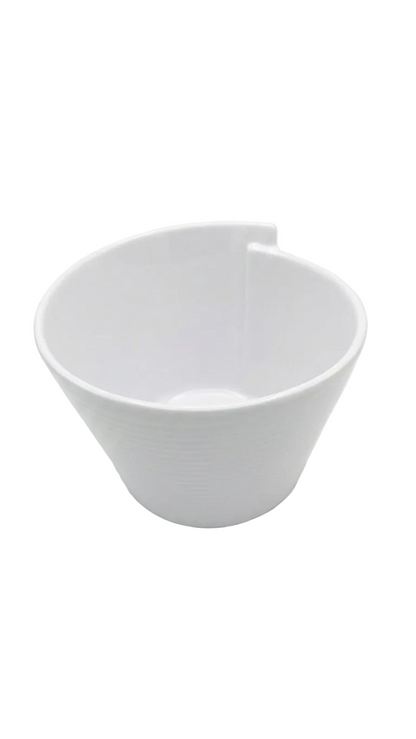 Bol sculpté nervuré blanc de 12,7 cm en mélamine