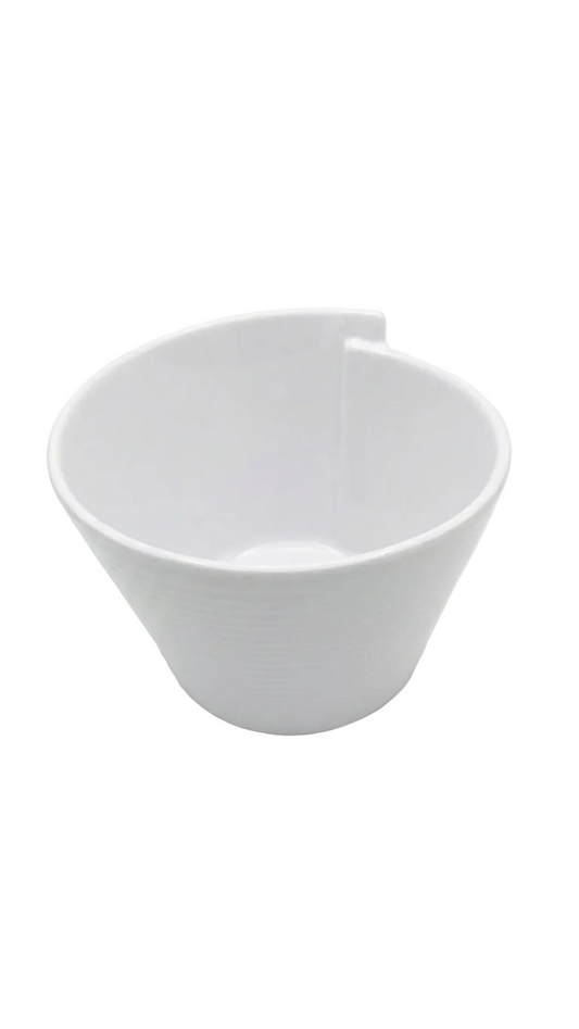 Bol sculpté nervuré blanc de 12,7 cm en mélamine