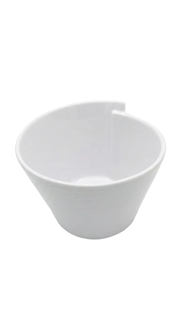 Melamine 5" White Sculpted Ribbed Bowl