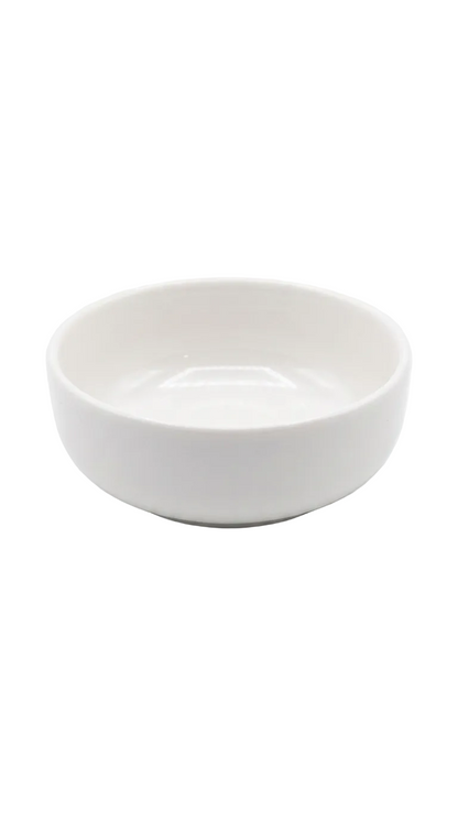 Bol rond plat blanc brillant en mélamine 4,25 po