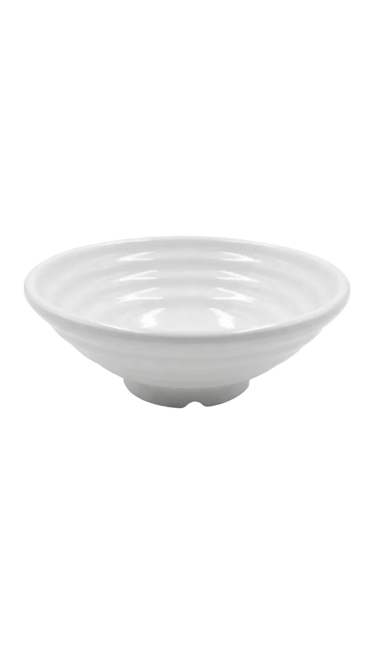 Melamine 6" White Round Bowl With Whorl