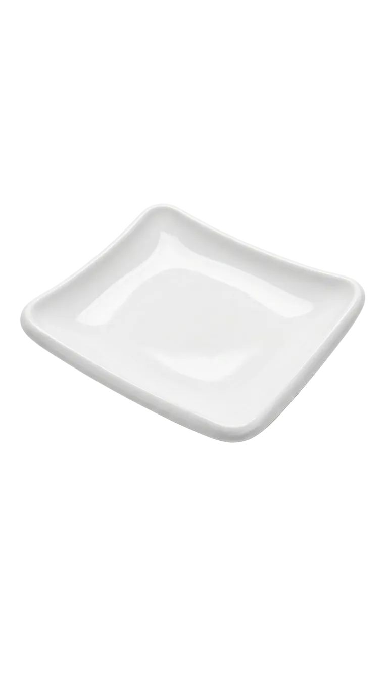 Assiette de dégustation rectangulaire en mélamine 11,7 cm x 10,2 cm