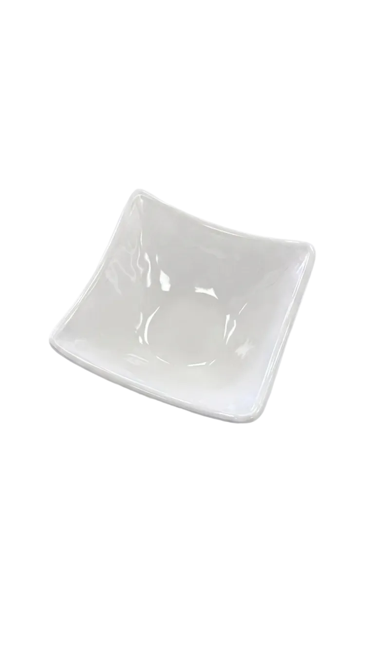 Melamine 3.3" White Square Sauce Dish