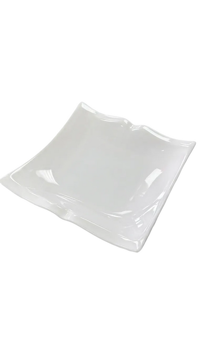 Melamine 10" White Square Wave Plate